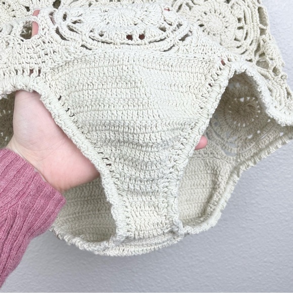 Andi Bagus Women's M/L Lotus Hi Pant Cream High-Waister Crochet Bikini Bottom - Picture 4 of 16